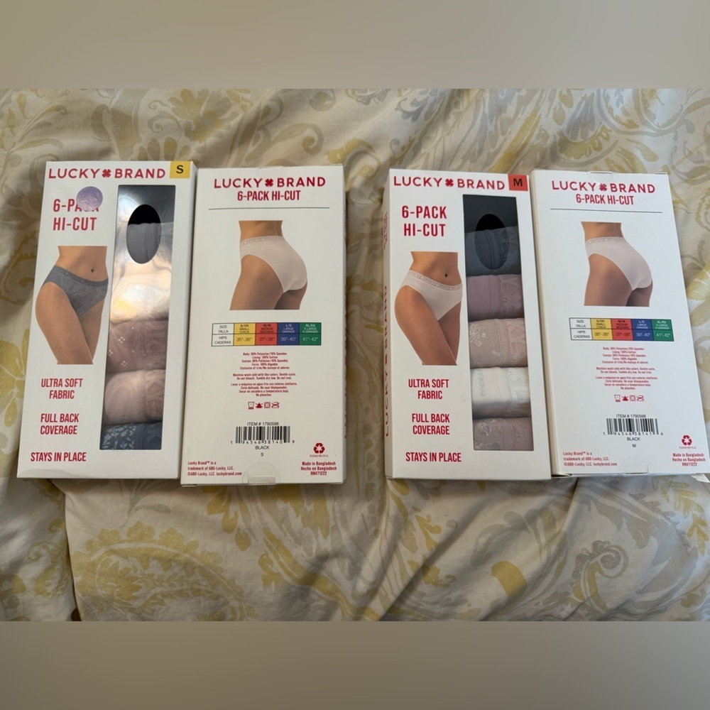 Lucky Brand 6-Pack Hi-Cut Panties Sz -S - Picture 10 of 10